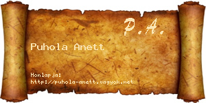 Puhola Anett névjegykártya